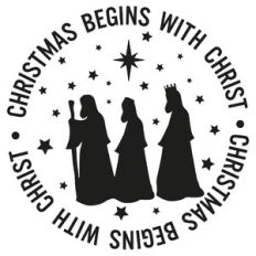 Christmas Begins with Christ Wise Men Word Quote Circle
