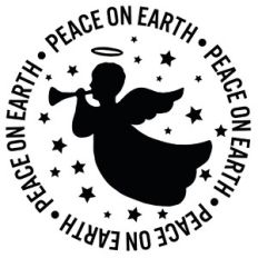 Peace on Earth Christmas Angel Word Quote Circle
