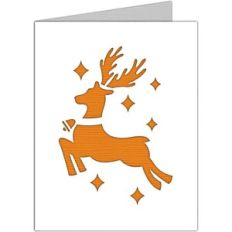 christmas flying reindeer card