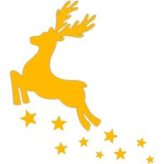 flying reindeer and stars