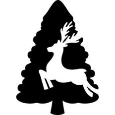 reindeer and pine tree