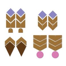 Chevron Faux Leather Earrings