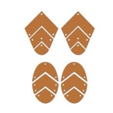 Chevron Faux Leather Earrings