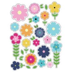 Flat Flower and Leaf Sticker Sheet