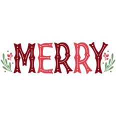 Merry with Christmas Leaves