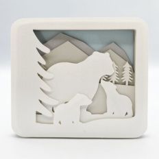 Polar Bear and Cubs Layered Frame