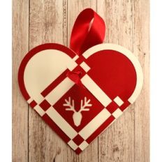 Woven Heart Pocket Reindeer