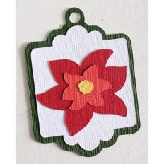 poinsettia gift tag