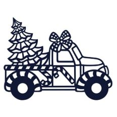 Festive truck with Christmas tree