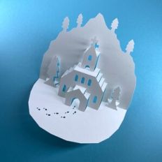 CHRISTMAS ALPINE CHURCH POPUP DECORATION # 2
