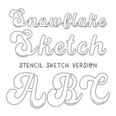 BFC Snowflake Stencil Sketch Font Teardrop Script Sketch