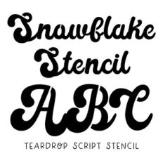 BFC Snowflake Stencil Retro Teardrop Script Font