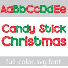 Candy Stick Christmas Color Font