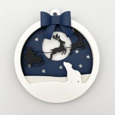 Santa Claus and Bear Cub Layered Ornament