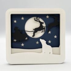 Santa Claus and Bear Cub Layered Picture Frame