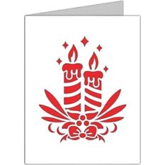 christmas candles with ornaments card