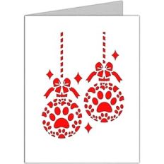 christmas ornaments pet paws card