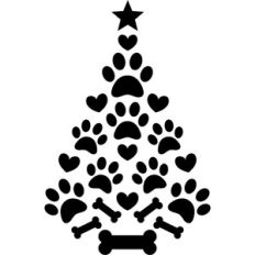 christmas tree dog paw