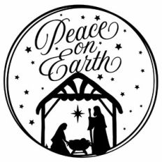 Peace on Earth Christmas Nativity Quote Circle