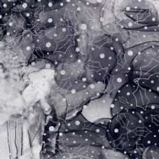 Grey Monochrome Alcohol Ink and Silver Glitter Holly Background Patter