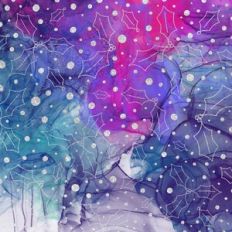 Alcohol Ink and Silver Glitter Holly Background Pattern