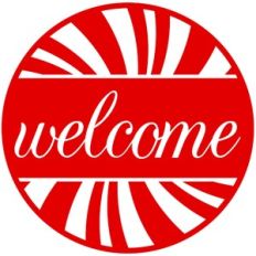 peppermint welcome sign
