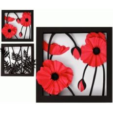 3d poppy shadow box