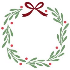 Round Christmas Frame with Bow