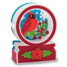 Christmas Snow Globe Card - cardinal