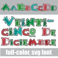 Veinticinco De Diciembre Color Font