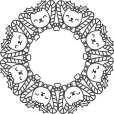 Cat Holiday Wreath