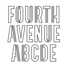 BFC Fourth Avenue Stencil Sketch Tall Condensed Sans Decorative Sketch