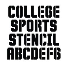 BFC College Sports Stencil Block Varsity Football Font