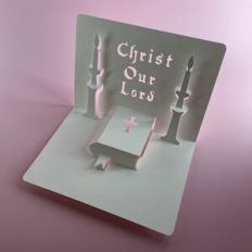 HOLY BIBLE AND CANDLES POPUP CARD