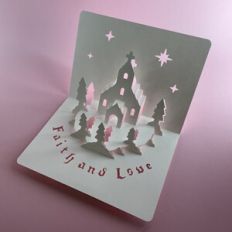 CHRISTMAS ALPINE CHURCH # 1 POPUP CARD
