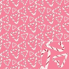 Candy Canes on a Pink Background Printable Pattern