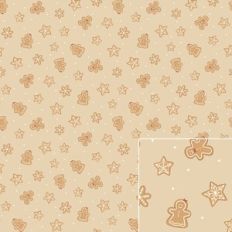 Gingerbread Men and Stars Cookies Printable Pattern Background