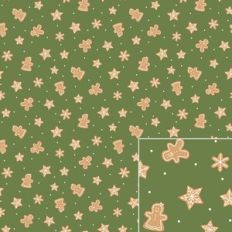 Gingerbread Men and Stars Cookies Printable Pattern Background
