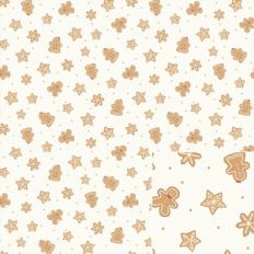 Gingerbread Men and Stars Cookies Printable Pattern on a WhiteBackgrou
