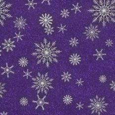 Purple and Silver Glitter Snowflake Background Pattern