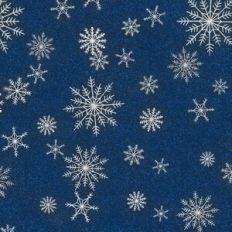 Navy Blue and Silver Glitter Snowflake Background Pattern