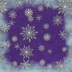 Purple and Silver Framed Glitter Snowflake Background Pattern