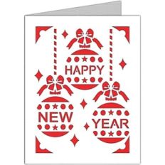 happy new year ornaments card