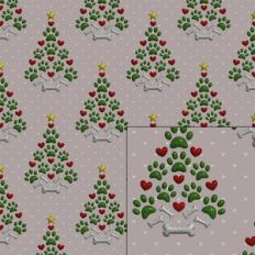 paw christmas tree glitter pattern