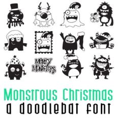 Monstrous Christmas Doodlebat Font