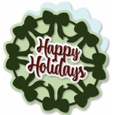 'Happy Holidays' Bow Wreath Card