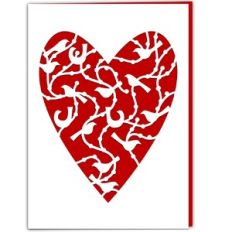 Birds in Branches Heart Card