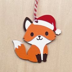 Christmas Fox Gift Tag