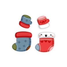 Christmas gloves and socks stickers