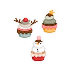 Christmas cupcakes stickers